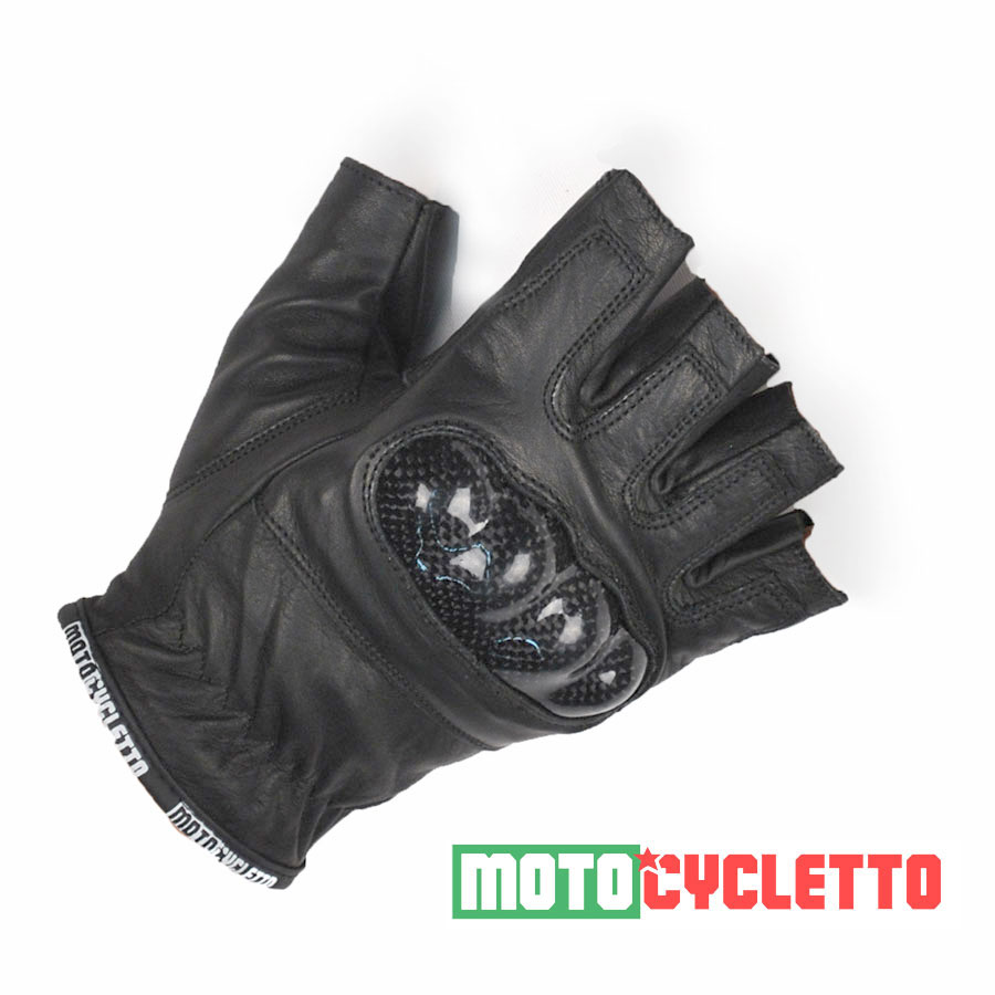 MOTOCYCLETTO ПЕРЧАТКИ БЕЗ ПАЛЬЦЕВ HALF-FINGER BLACK, КОЖА